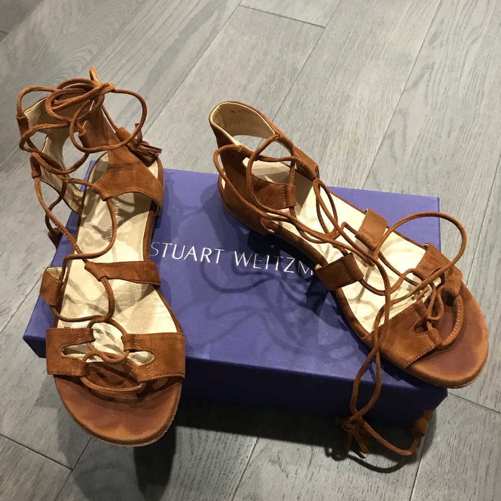 Romanflat Suede Flat Gladiator Sandals